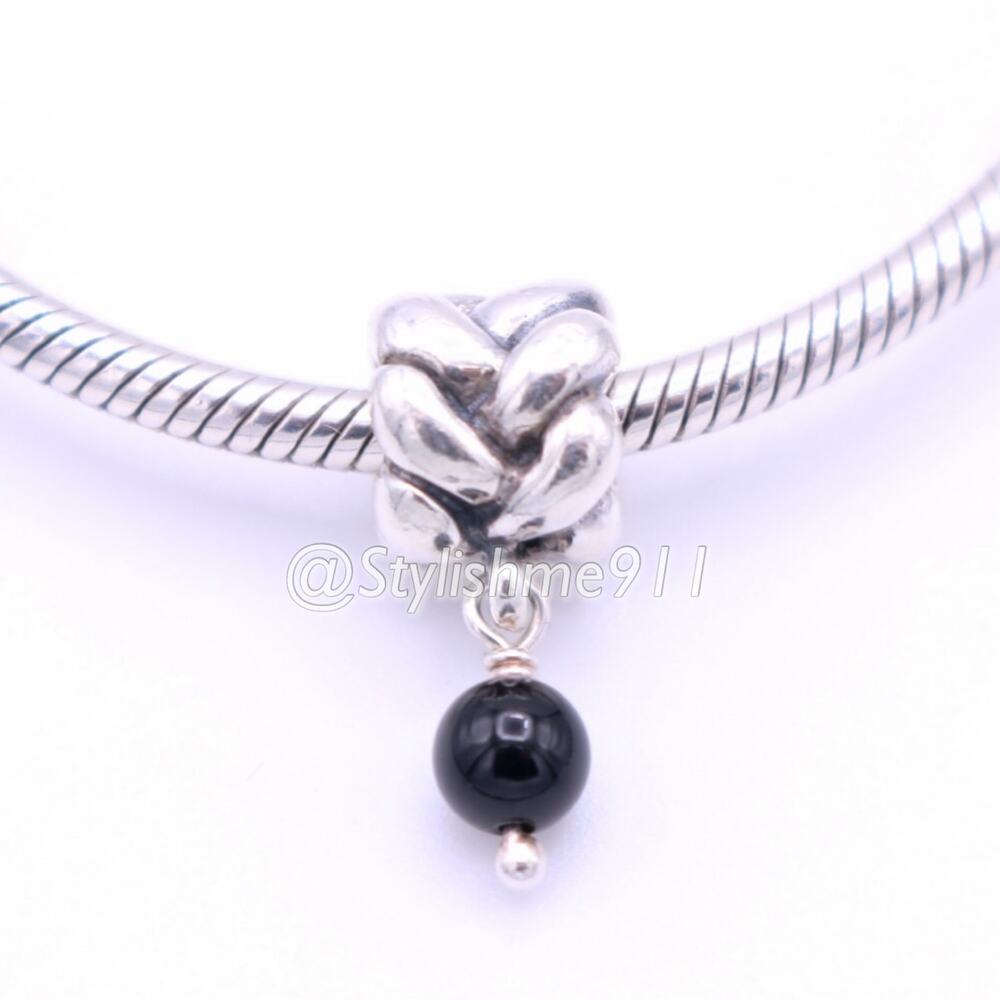 Authentic PANDORA Onyx Braid Dangle - 790388O